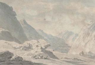 Thomas Sunderland - From the top of the mountain, Kirkstone, looking down on Brother\'s Dale and Water Place Fell in the distance, Westmorland