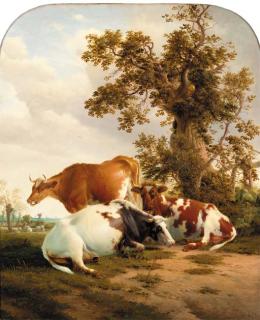 Thomas Sydney Cooper, R.A. - Cattle resting in a meadow