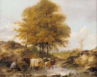 Thomas Sydney Cooper, R.A. - Cattle watering