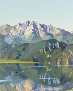 Thomas Theodor Heine - A mountianous lake landscape