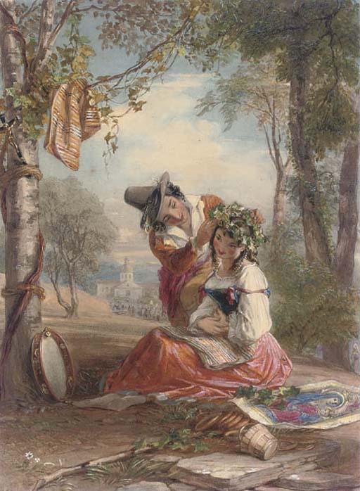 Thomas Uwins, R.A. - The Itinerant Musician