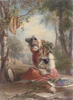 Thomas Uwins, R.A. - The Itinerant Musician