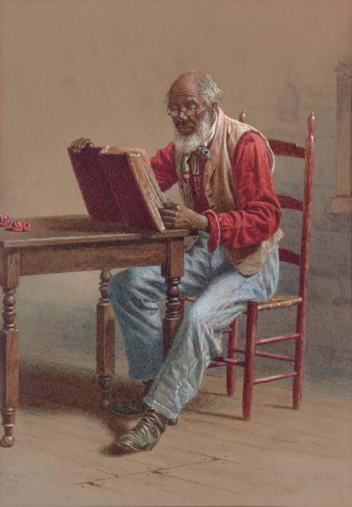 Thomas Waterman Wood - A Seated Man Reading; A Seated Man with a Saw: Two Works