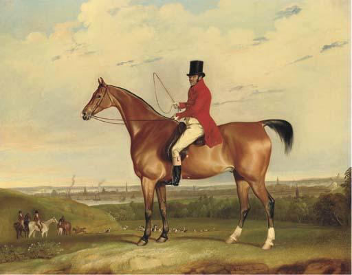 Thomas Weaver - William Bolton Aspinall With The Hooton, Cheshire Foxhounds, The River Mersey And Liverpool Beyond