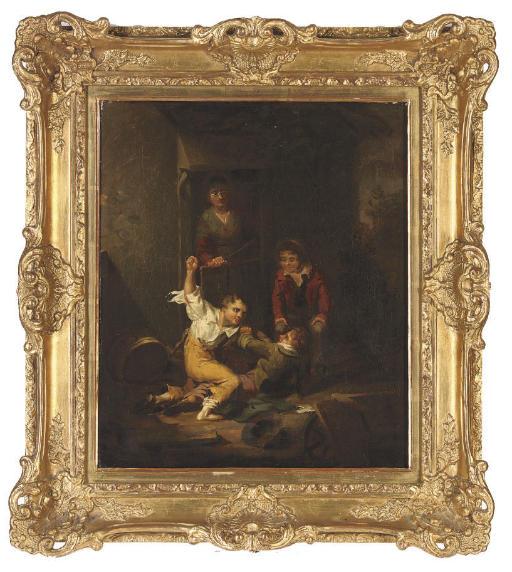 Thomas Webster - Tussle outside the schoolroom