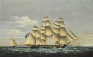 Thomas Whitcombe - A British Frigate And An Armed Cutter, Patrolling Off The French Coast, Circa 1804