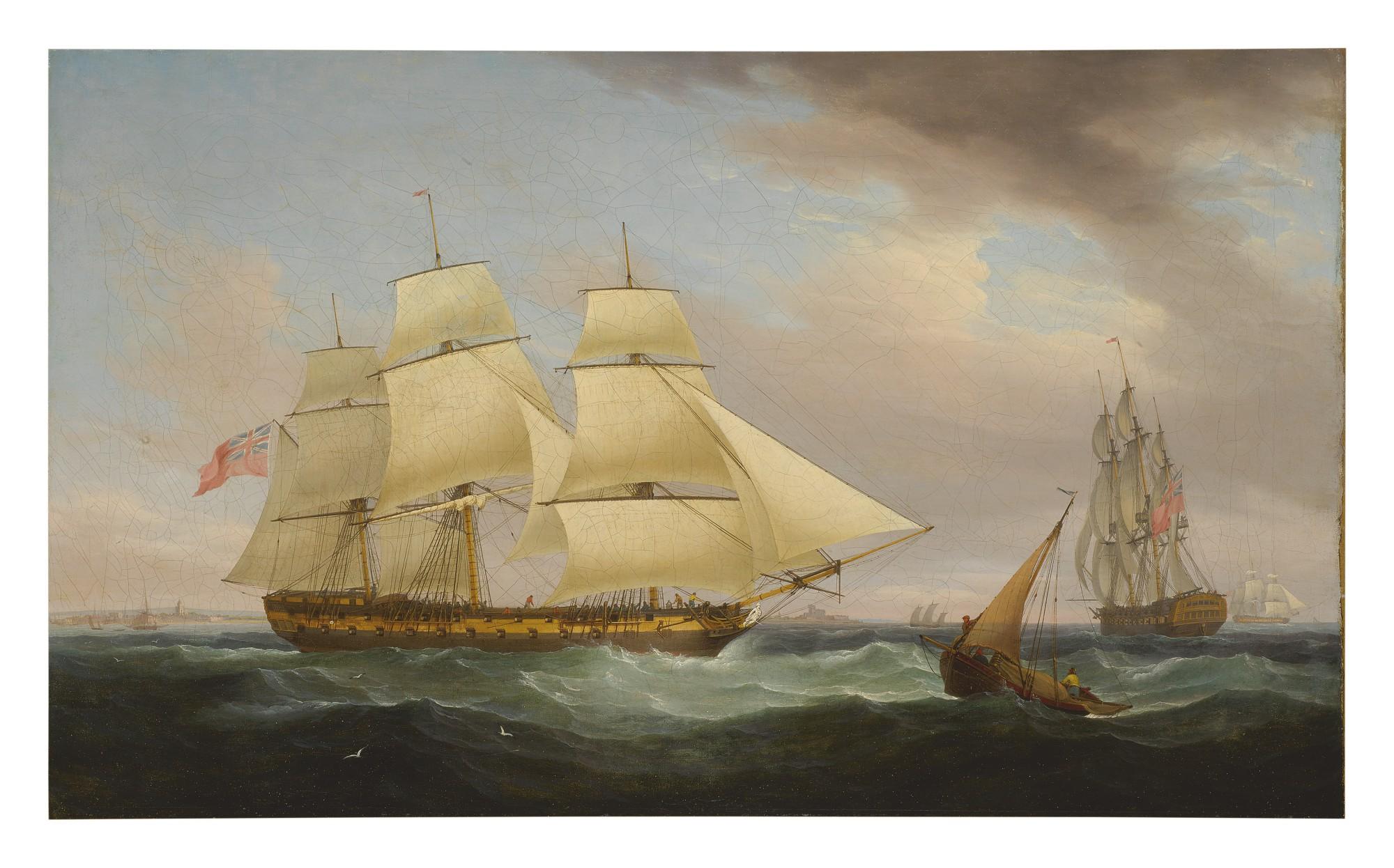 Thomas Whitcombe - A Ship From The East India Company, Said To Be \'Castle Eden\', 818 Tons, On Her First Voyage