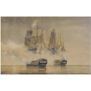 Thomas Whitcombe - Action Between H.M.S. Amethyst And The French Frigate Thetis