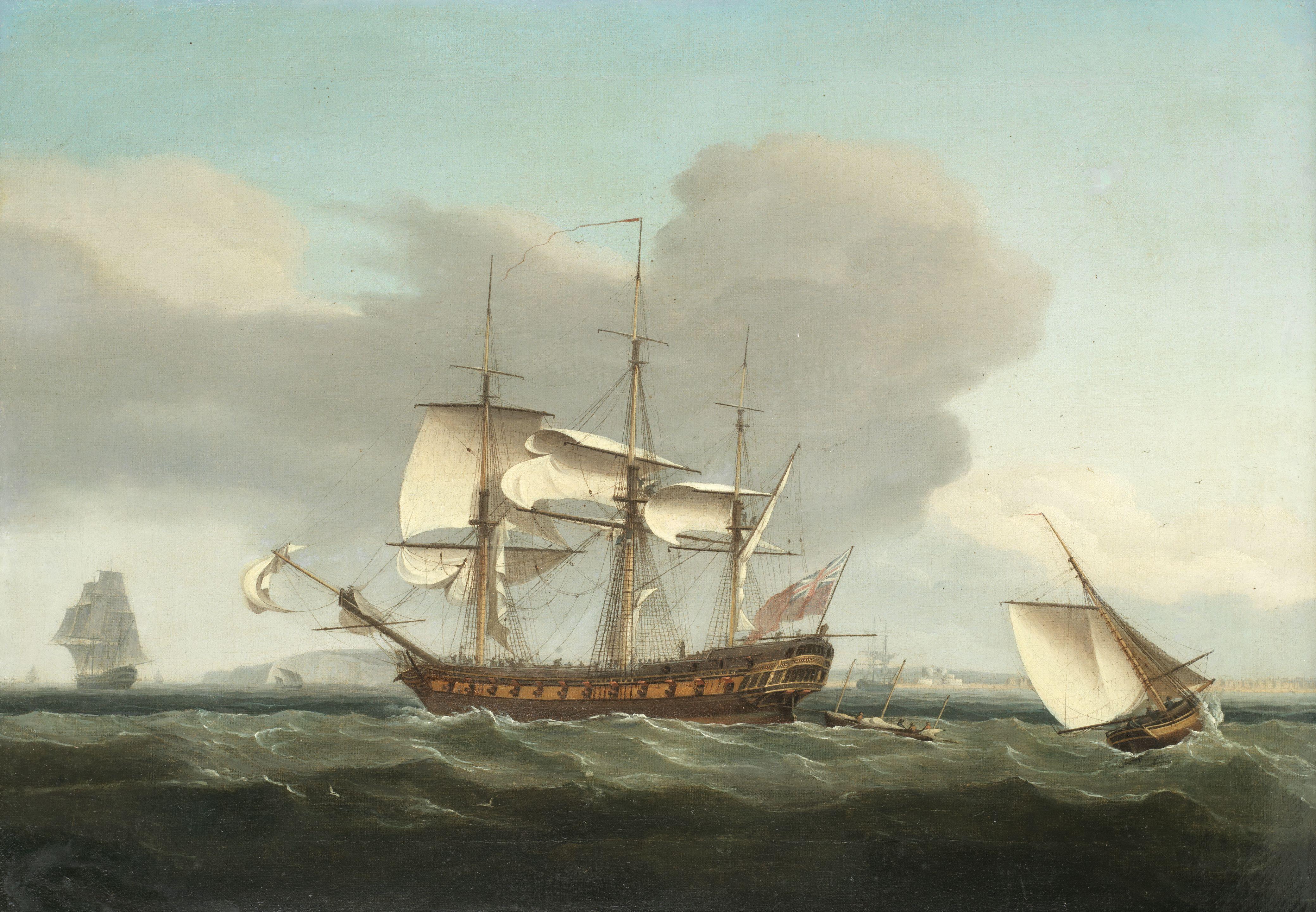 Thomas Whitcombe - British ship of 32 guns off Deal