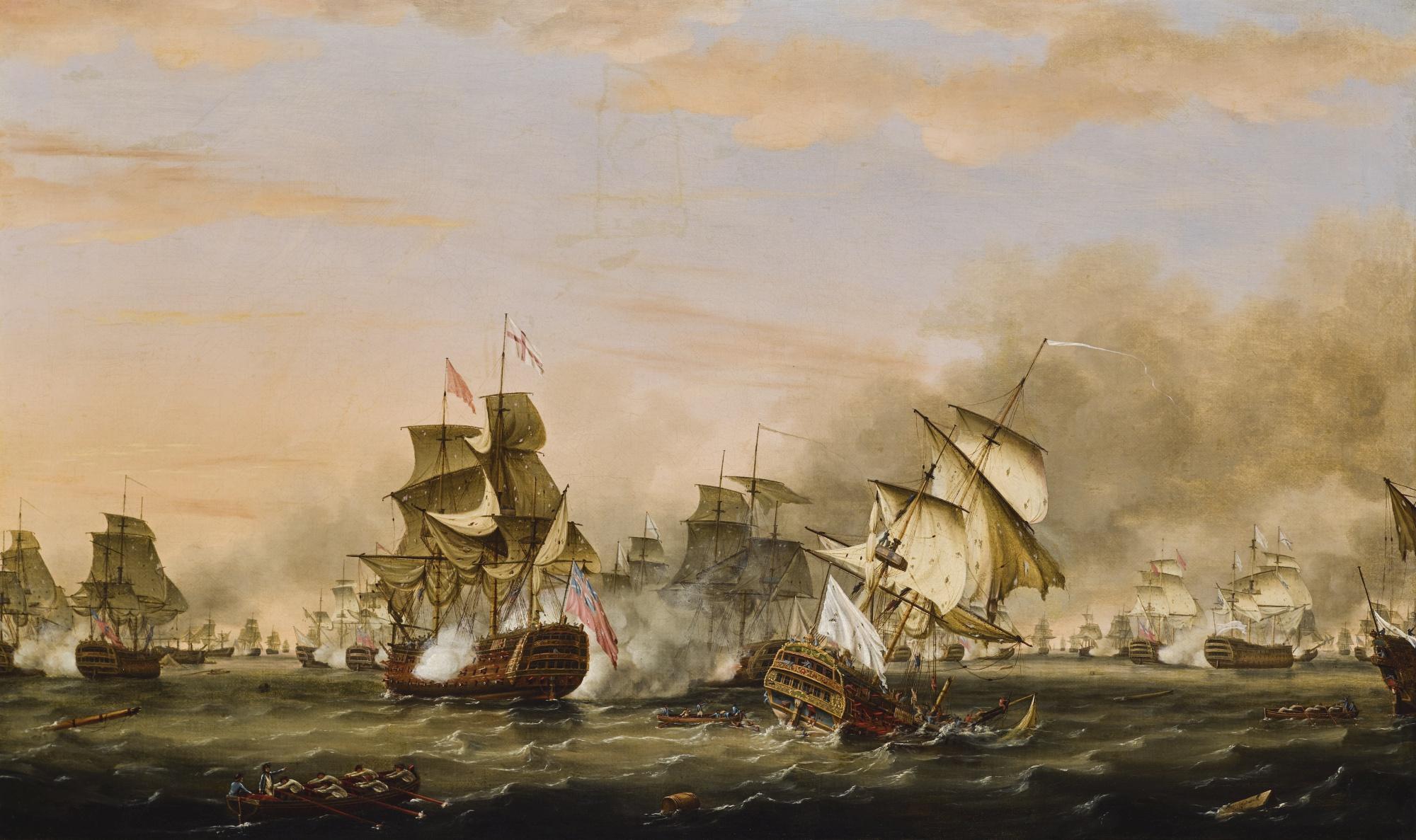 Thomas Whitcombe - The Battle Of The Saints, 12 April 1782; The Victory Of Admiral Sir George Rodney\'S Flagship \'The Formidable\' Against The French Flagship \'Ville De Paris\' 