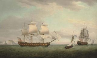Thomas Whitcombe - The East Indiaman Pitt In Two Positions Off The Needles, Isle of Wight