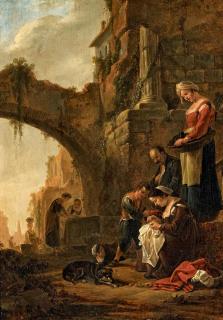 Thomas Wijck - Italienische Ruinenlandschaft mit Torbogen