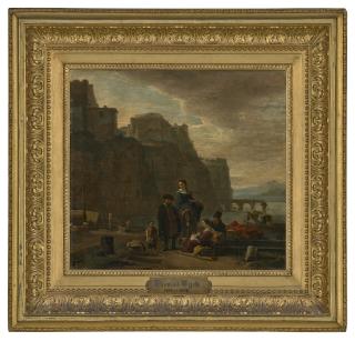 Thomas Wijck - Peasants on an Italianate shoreline