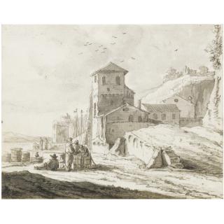 Thomas Wijck - View Of Italianate Buildings On The Banks Of A River