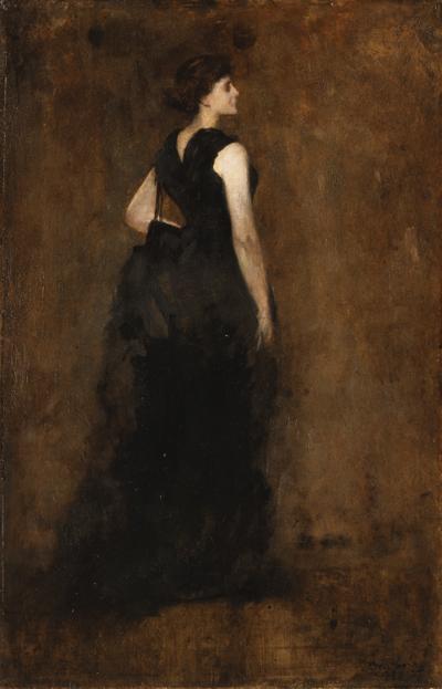 Thomas Wilmer Dewing - Woman in Black: Portrait of Maria Oakey Dewing