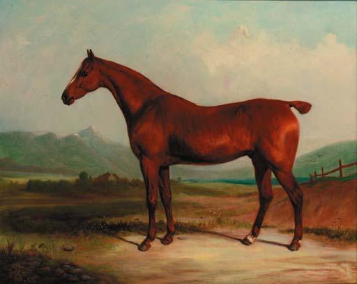 Thomas Woodward - A chestnut hunter in a landscape