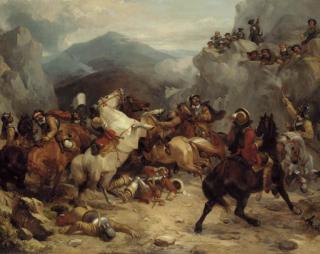 Thomas Woodward - A Detachment Of Cromwell\'S Cavalry Surprised In A Mountain Pass