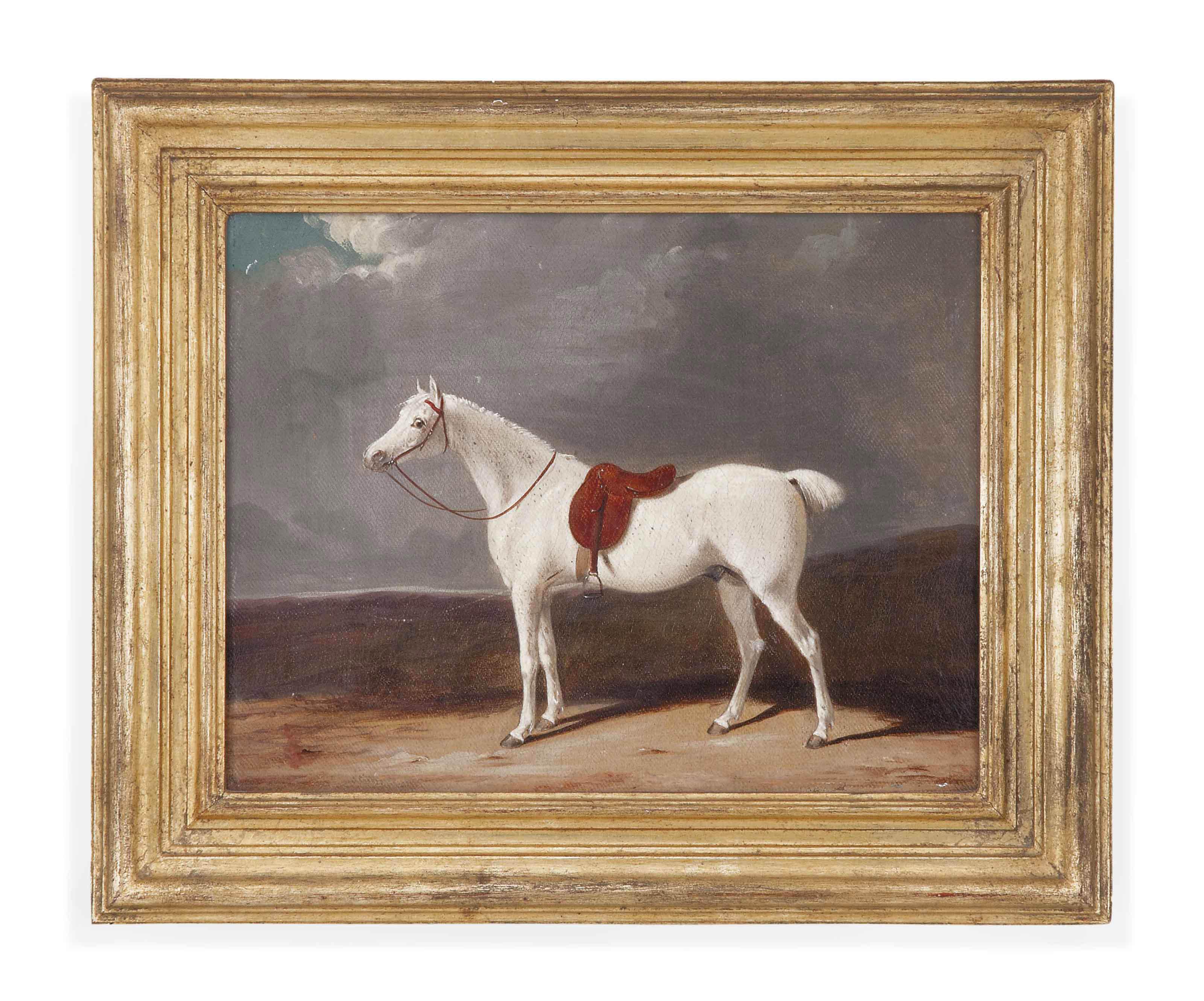 Thomas Woodward - A grey hunter in a landscape