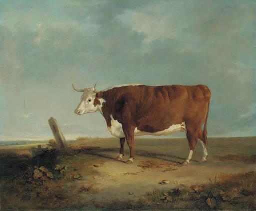 Thomas Woodward - A Longhorn Cow In A Landscape