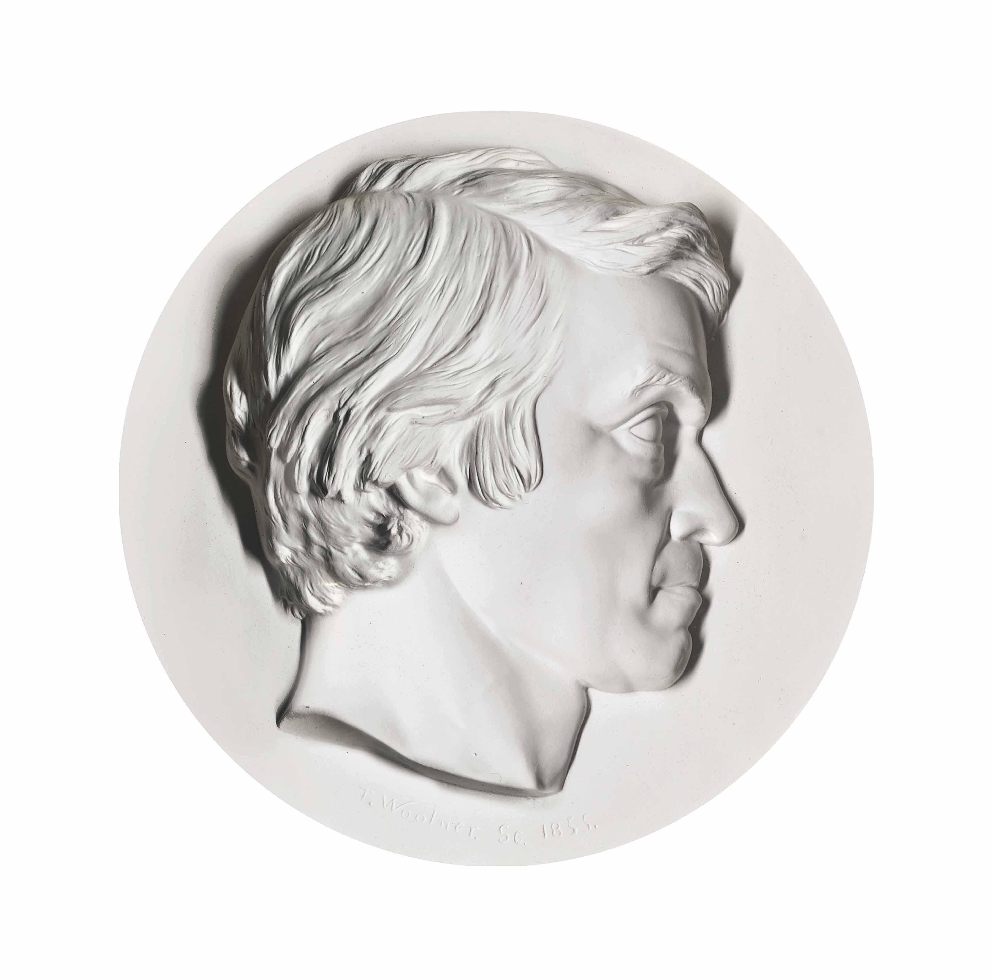 Thomas Woolner, R.A. - Portrait of Thomas Carlyle, in profile to the right