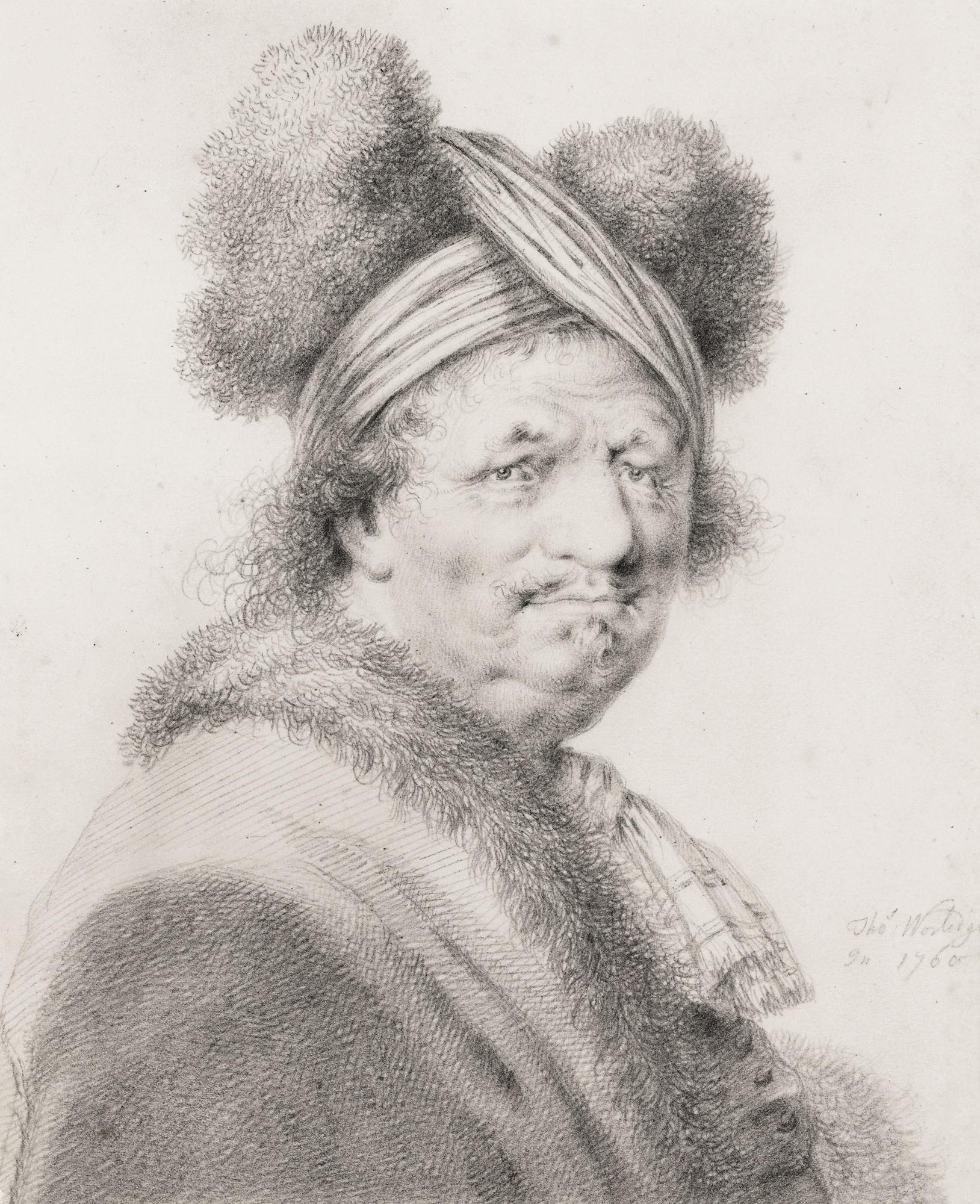 Thomas Worlidge - A Portrait Of A Gentleman Dressed In Furs