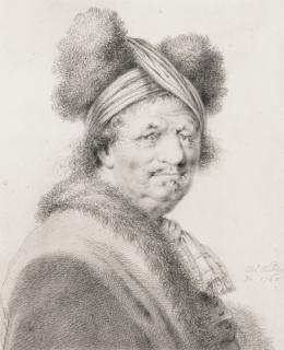 Thomas Worlidge - A Portrait Of A Gentleman Dressed In Furs