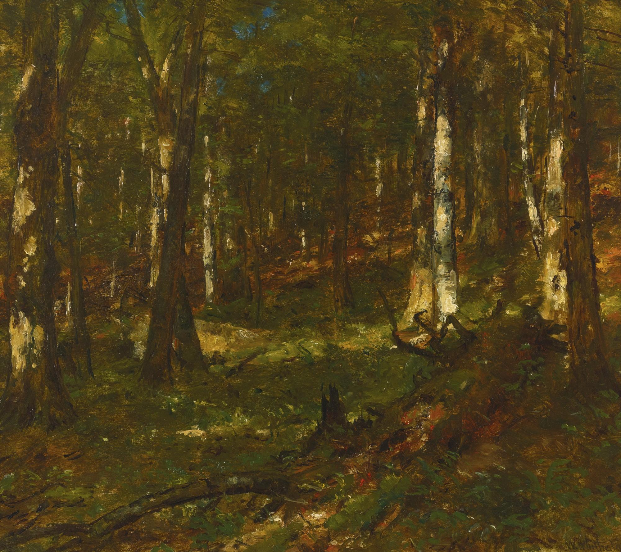 Thomas Worthington Whittredge - Sunlit Woodland Scene