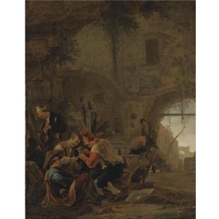 Thomas Wyck - Banditti Playing Cards Amongst Ruins