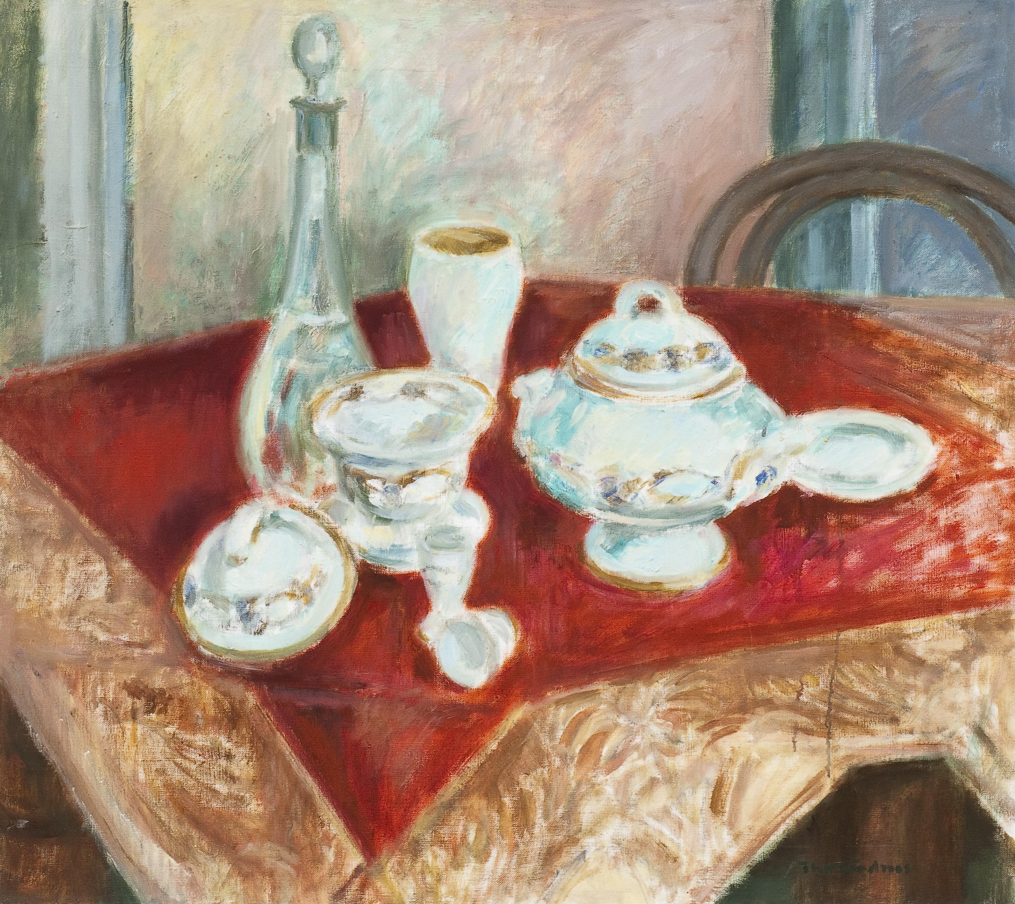 Thor Lindroos - Still Life On A Red Cloth.