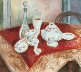 Thor Lindroos - Still Life On A Red Cloth.