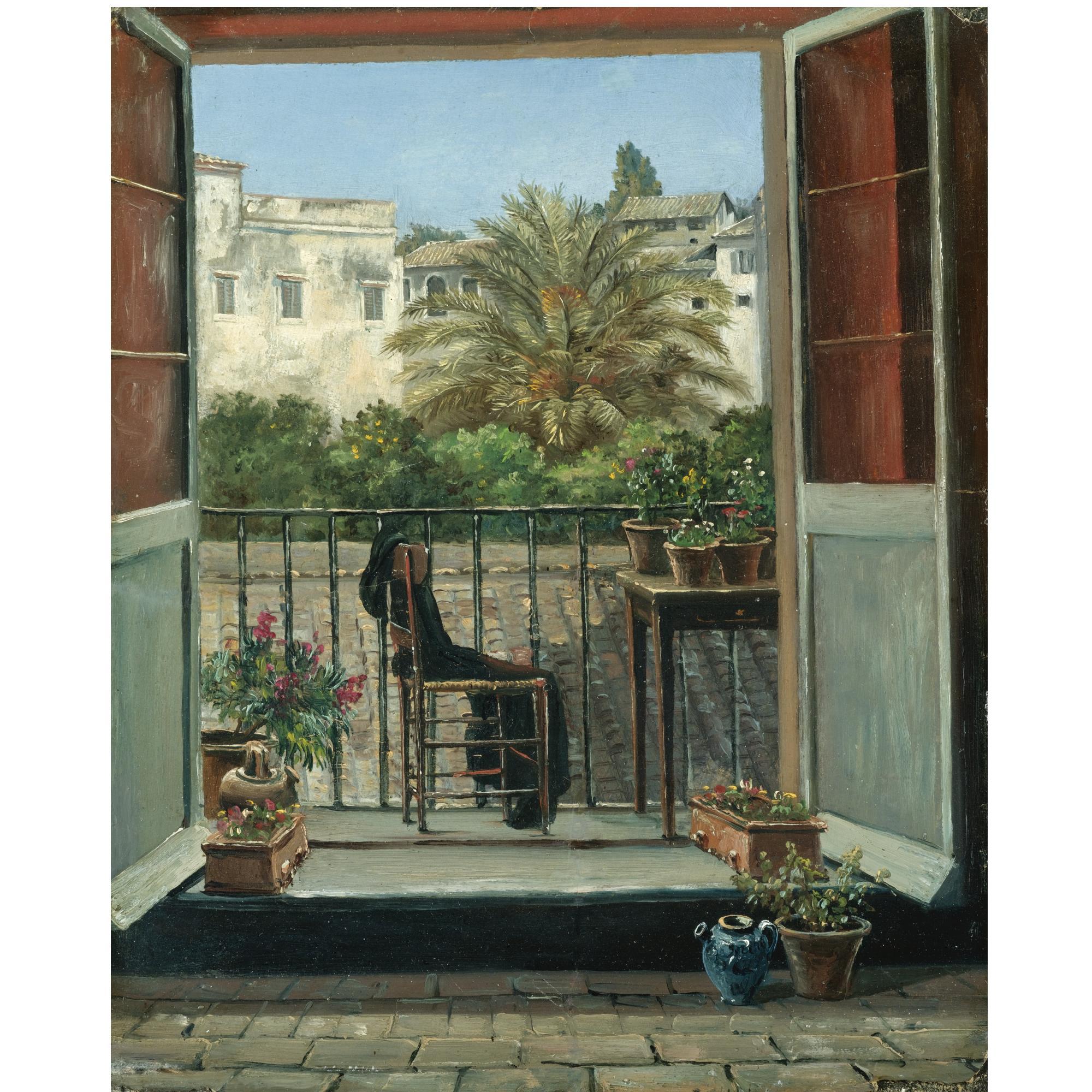 Thorald Læssøe - Danish Udsigt Fra En Balkon I Rom (View From A Balcony In Rome)
