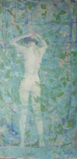 Thornton Utz - Nude figure in a garden