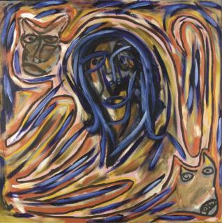 Thorton Dial - Woman with Tiger Cat