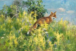 Thure Wallner - Sommarlandskap med räv
