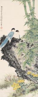 Tian Shiguang - Bamboo, Birds, And Rock