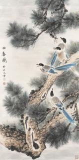 Tian Shiguang - Cranes and Pine Tree