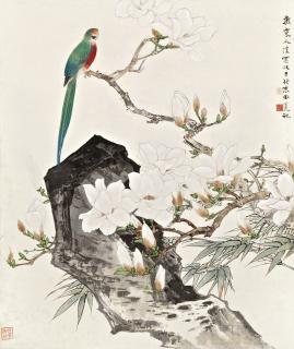 Tian Shiguang - Magnolia And Parrot