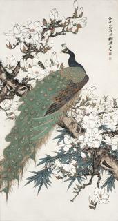 Tian Shiguang - Magnolia and Peacock