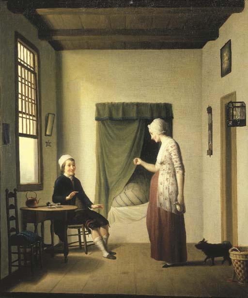 Tibout Regters - A lady and a gentleman in an interior