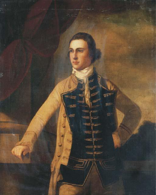 Tilly Kettle - Portrait of gentleman in India, three-quarter-length, in a white coat