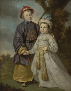 Tilly Kettle - Portrait Of Two Children In Eastern Costumes