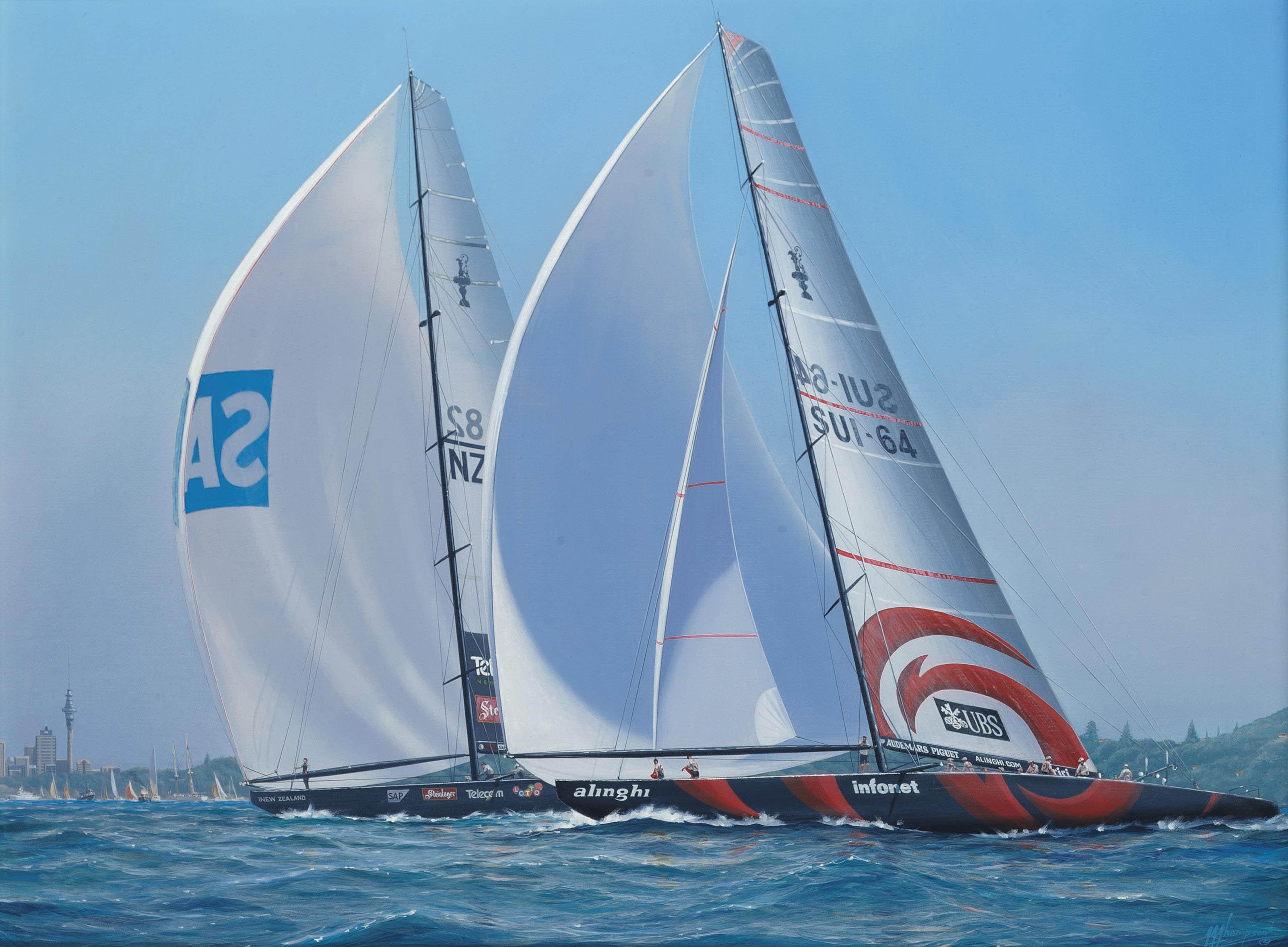 Tim Franklin Ross Thompson - The America\'s Cup, 2003: Alinghi\'s spectacular win over New Zealand in Auckland harbour