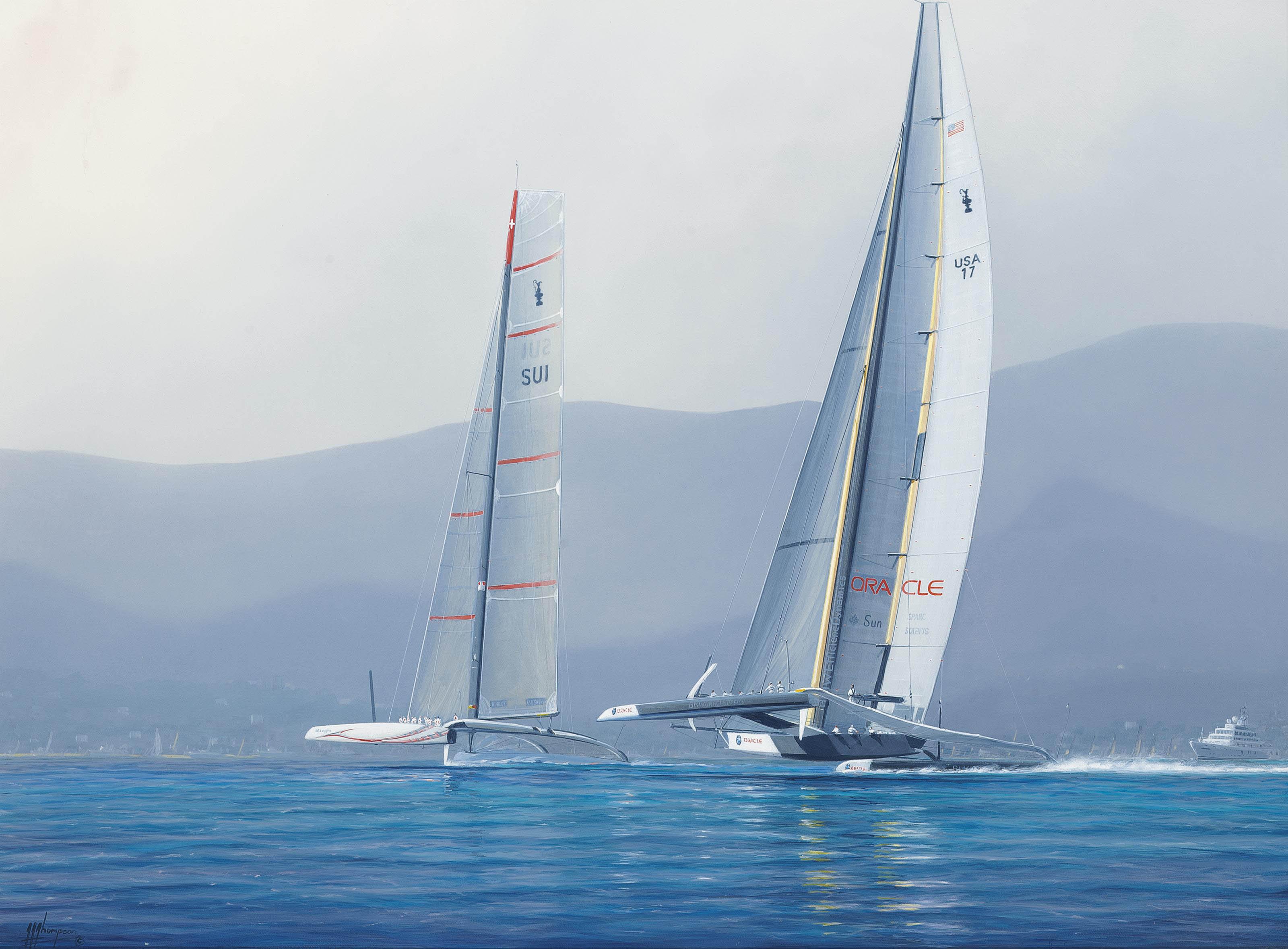 Tim Franklin Ross Thompson - The America\'s Cup, Valencia, Spain, 2010: Oracle versus Alinghi