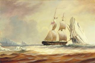 Tim Franklin Ross Thompson - The whaling brig Auriga off icebergs
