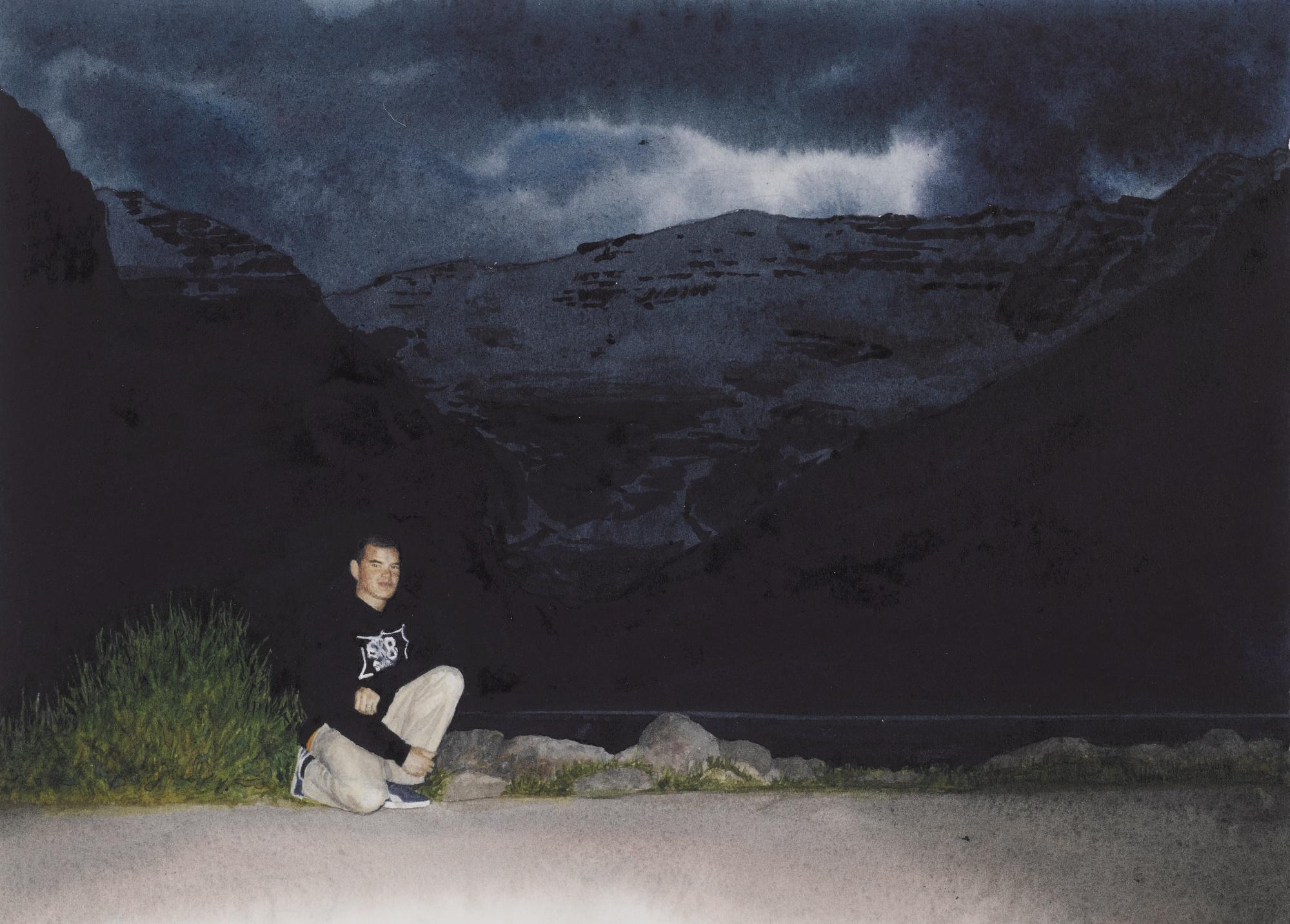 Tim Gardner - Black Self-Portrait: Lake Louise