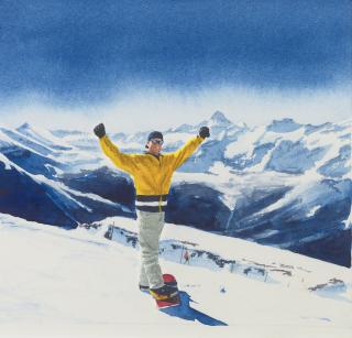 Tim Gardner - Untitled (Snowboarder With Mt. Assiniboine)