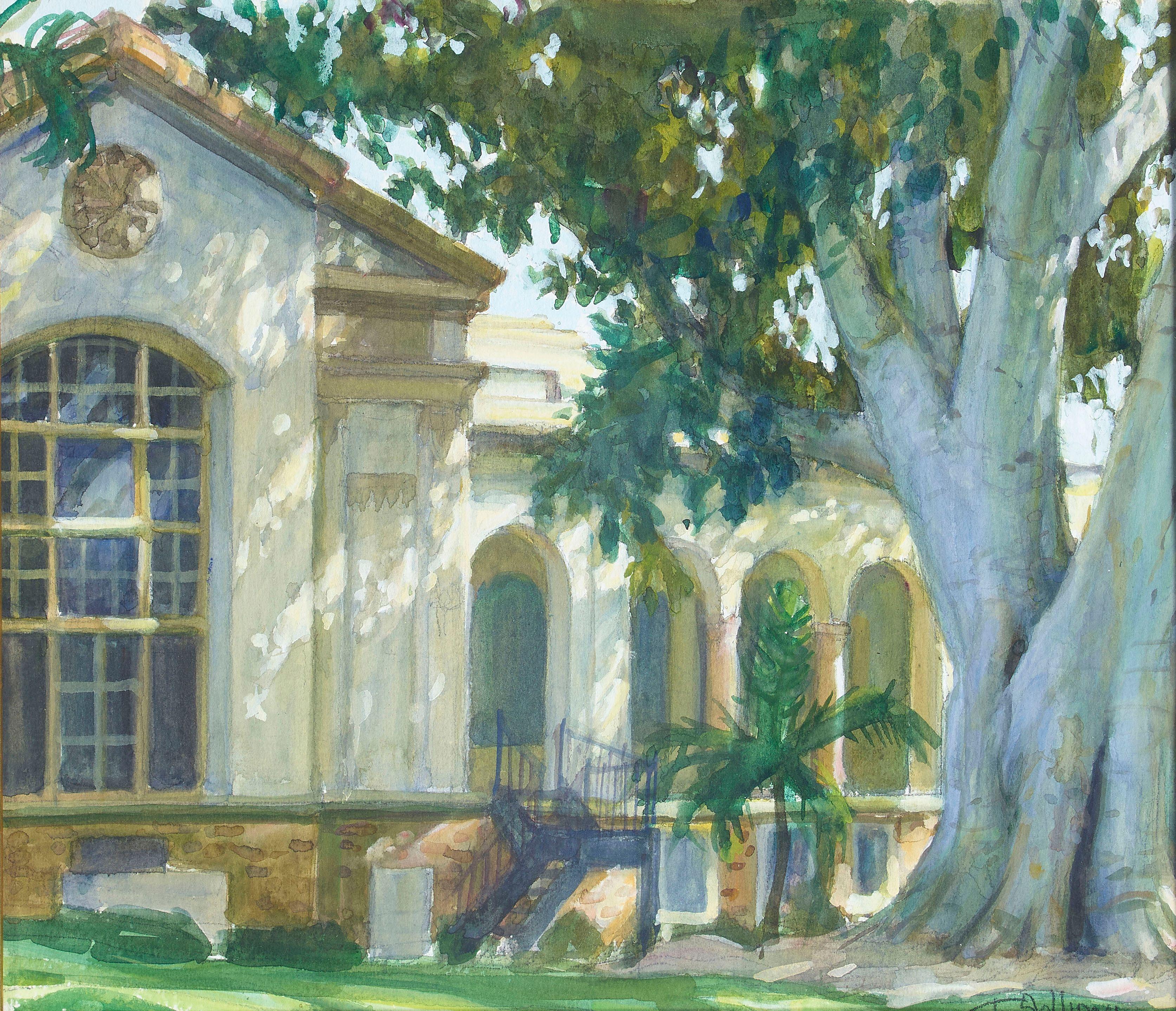 Tim Solliday - The Old Library (South Pasadena) sight 13 x 15 1/4 in. framed 23 1/2 x 25 1/2 in.