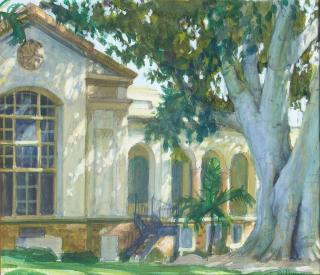 Tim Solliday - The Old Library (South Pasadena) sight 13 x 15 1/4 in. framed 23 1/2 x 25 1/2 in.