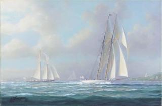 Tim Thompson - British and American schooners off St. Catherines Point, Isle of Wight