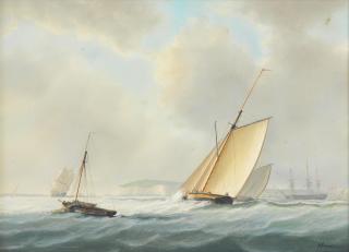 Timothy Franklin Ross Thompson - Cutters racing off the Needles
